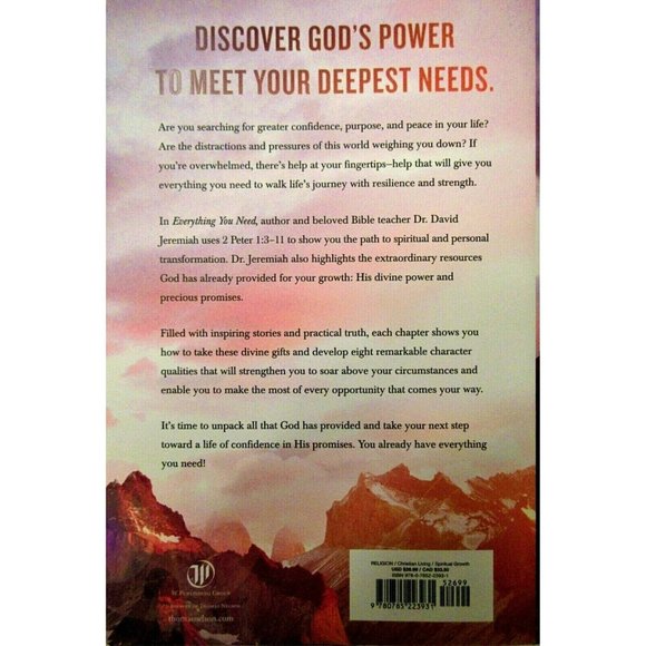 David Jeremiah  EVERYTHING YOU NEED Book 8 Steps To A Life Of Confidence… - Picture 5 of 5